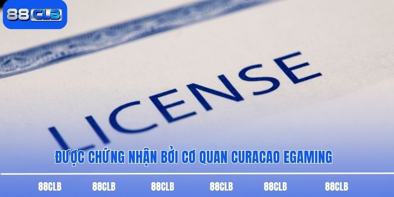 Được chứng nhận bởi cơ quan Curacao eGaming